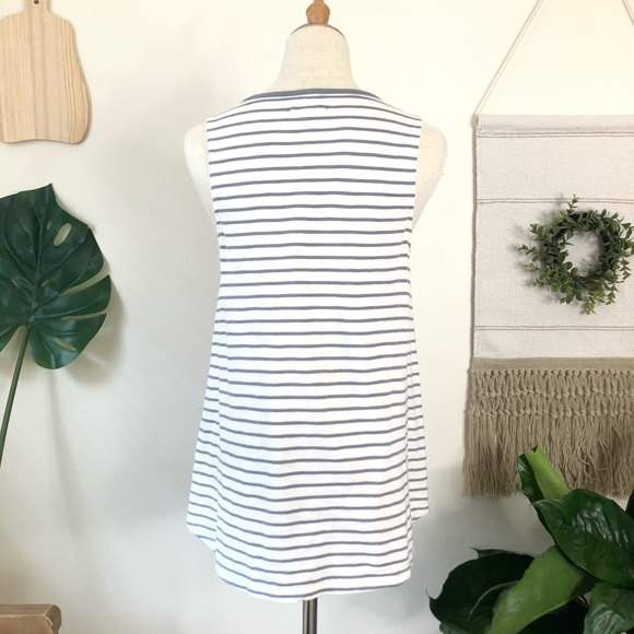 Madewell l Forward Seam Stripe Gray white tank top - Picture 4 of 8